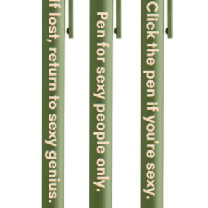sexy people pen set 🌹 | gel click pen gift set | 3 pens in olive green