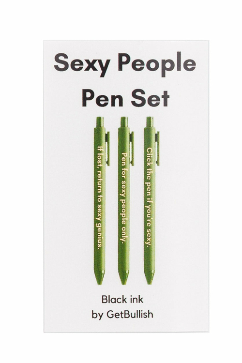 sexy people pen set 🌹 | gel click pen gift set | 3 pens in olive green sexy people pen set 🌹 | gel click pen gift set | 3 pens in olive green