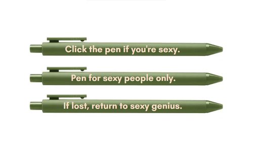 sexy people pen set 🌹 | gel click pen gift set | 3 pens in olive green sexy people pen set 🌹 | gel click pen gift set | 3 pens in olive green