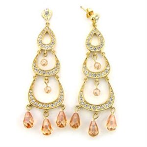 Home 7x372 gold 925 sterling silver earrings with aaa