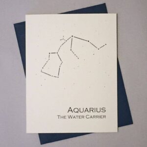 aquarius constellation zodiac sign birthday card