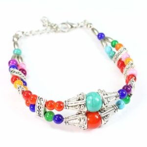 double strand marbled beaded bracelet