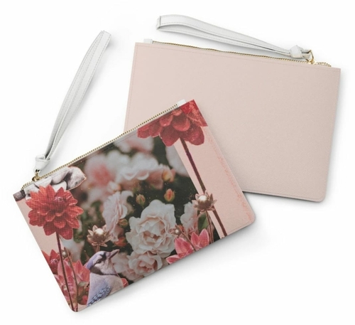 floral grunge design zipped clutch bag floral grunge design zipped clutch bag