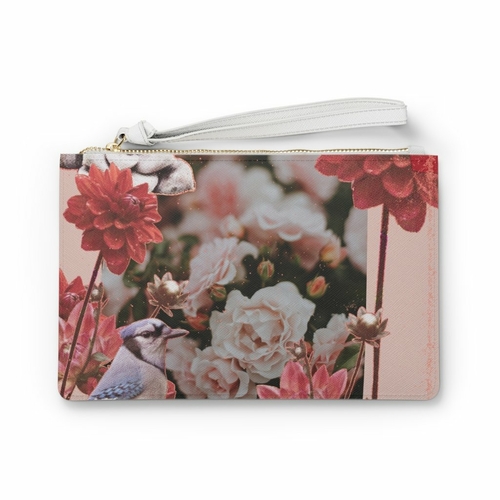 floral grunge design zipped clutch bag floral grunge design zipped clutch bag