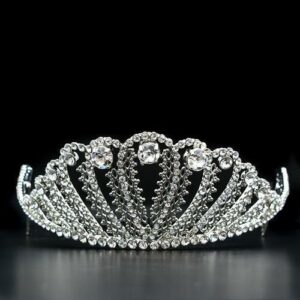 lo2114 imitation rhodium brass tiaras & hair clip with top grade