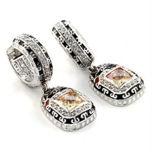 loa968 rhodium brass earrings with aaa grade cz in